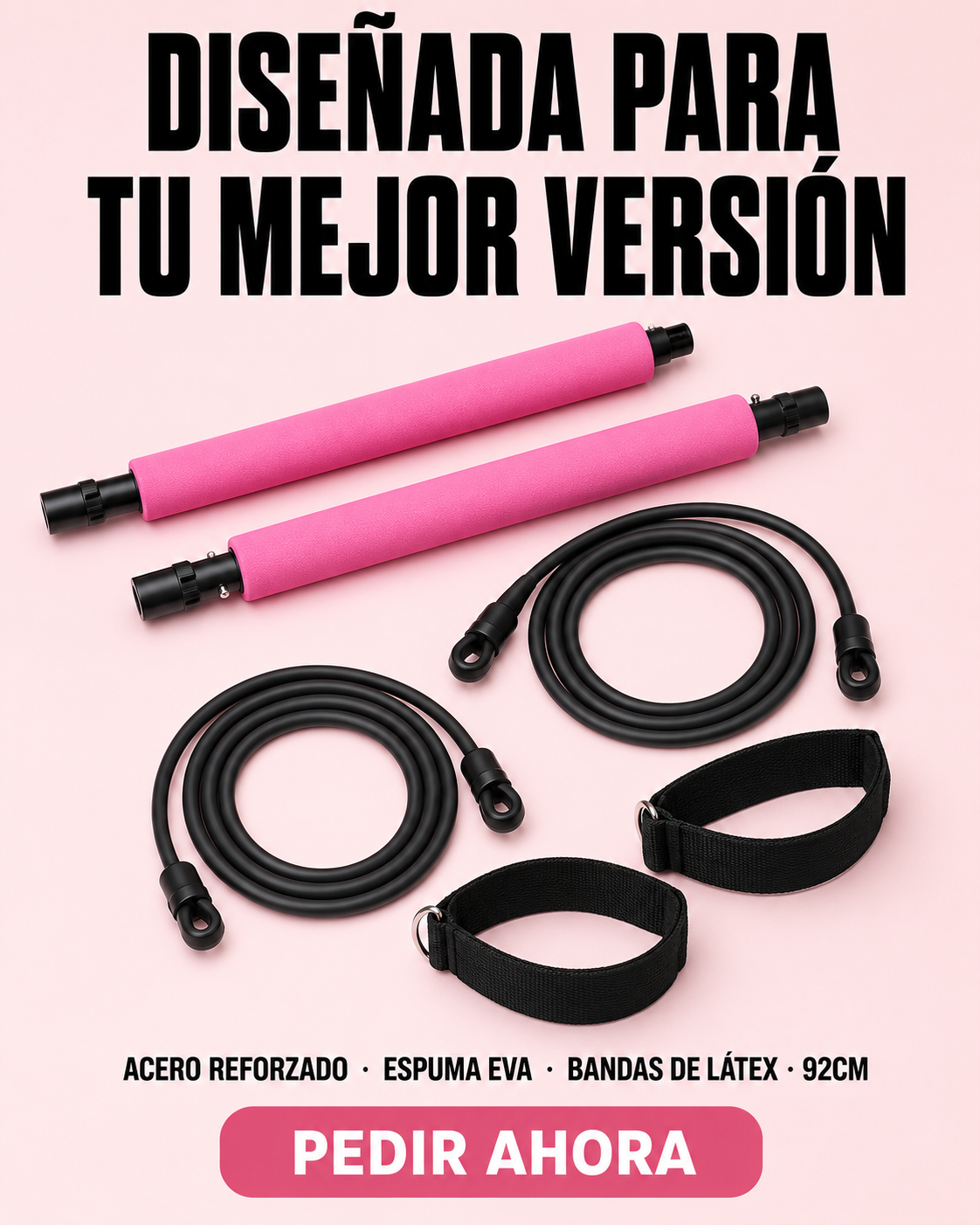 Barra De Pilates Con Bandas Elasticas
