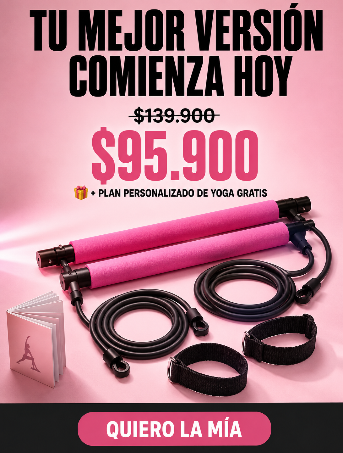 Barra De Pilates Con Bandas Elasticas