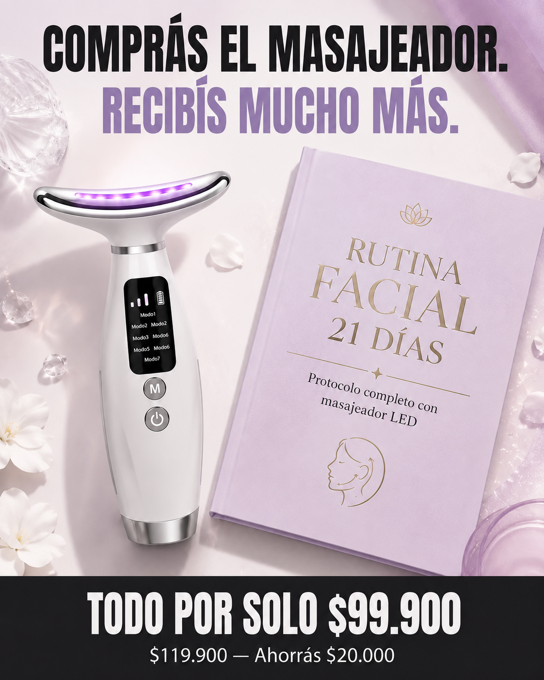 MASAJEADOR FACIAL RECARGABLE