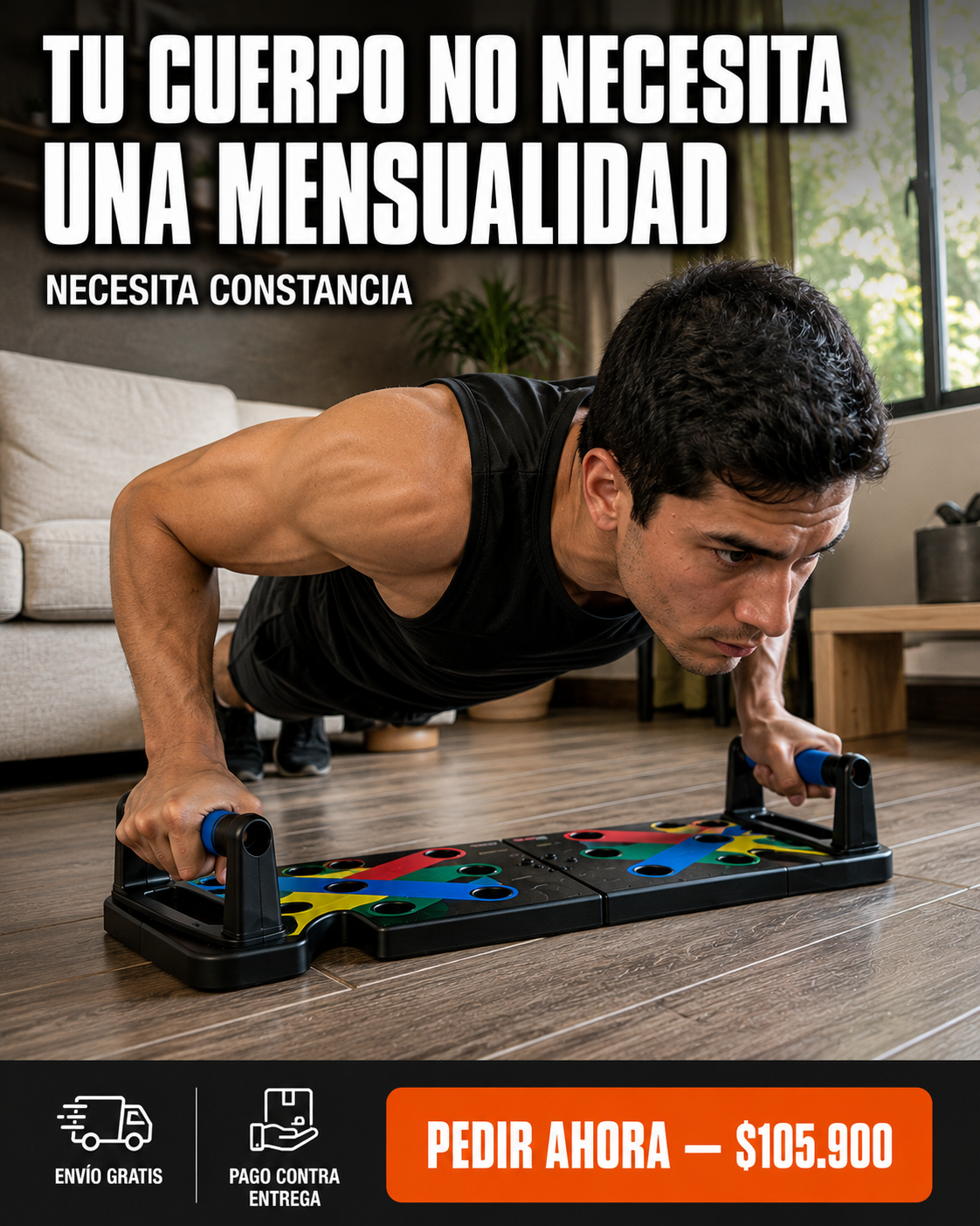 Tabla Push Up Con Bandas Elasticas