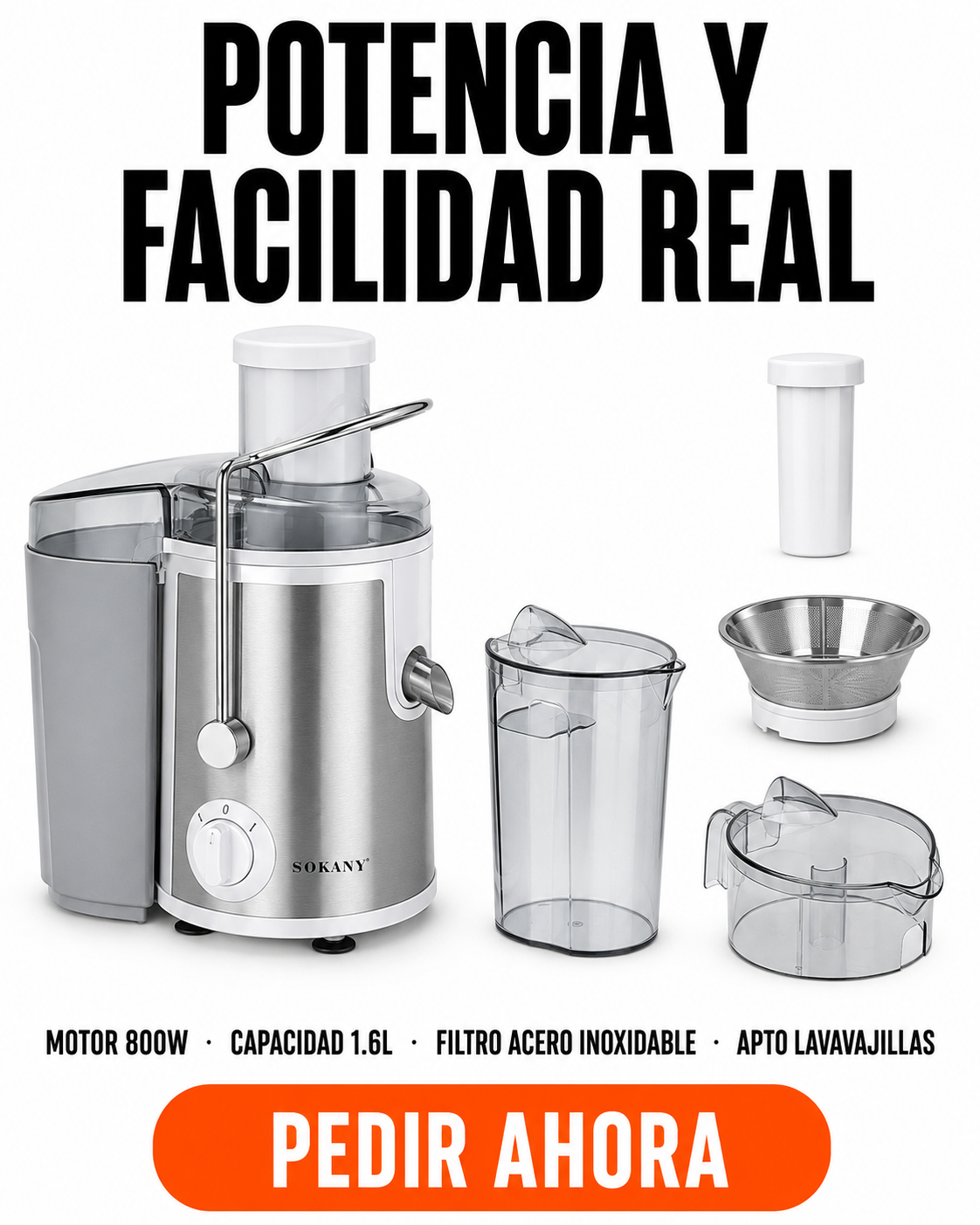 Extractor jugo eléctricoSokany con Jarra