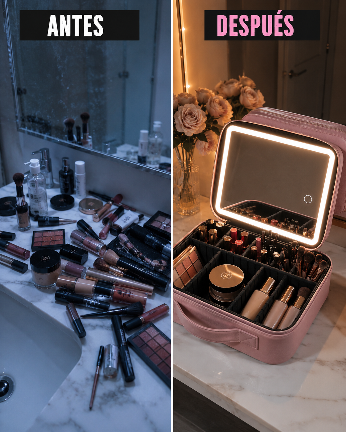 Neceser De Maquillaje con luz LED