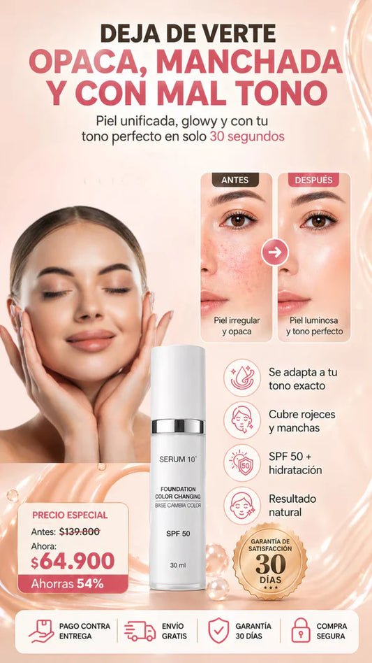 BASE DE MAQUILLAJE MÁGICA QUE CAMBIA DE COLOR