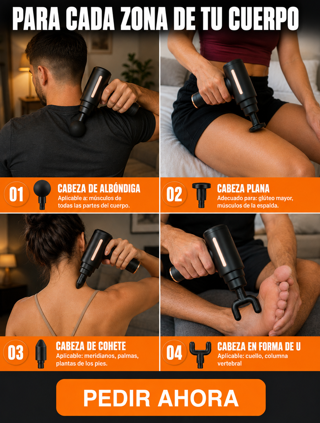 Pistola Masajeadora 4 en 1